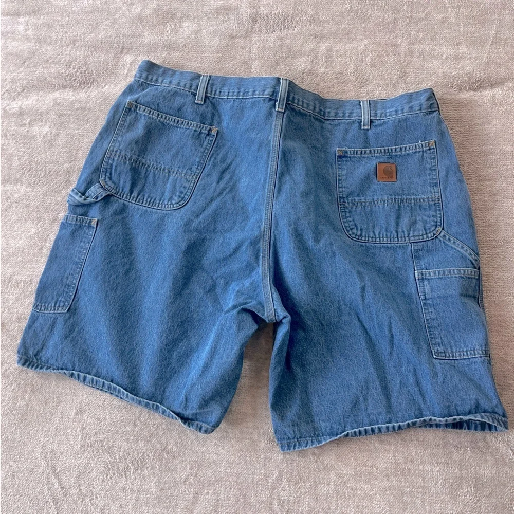 Vintage Carhartt Blue Denim Carpenter Shorts – Y2K Workwear Durable, Classic 46 - Picture 3 of 3